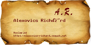 Alexovics Richárd névjegykártya